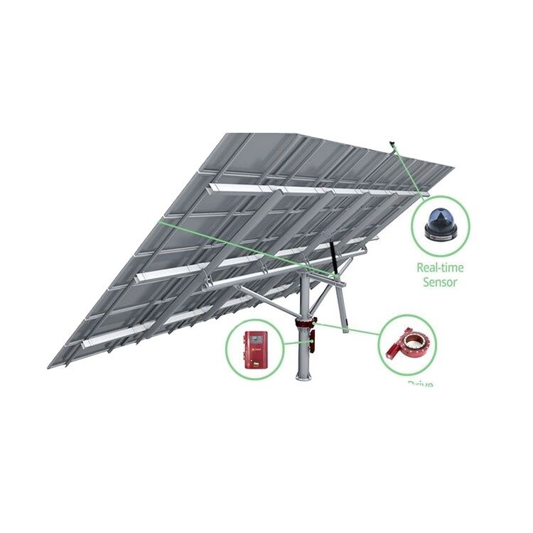 Σύστημα ηλιακής παρακολούθησης 5kw αδιάβροχο μεταλλικό υλικό, δύο αξόνων, ηλιακός ιχνηλάτης, ηλιακό κιτ στήριξης εδάφους, συστήματα παρακολούθησης