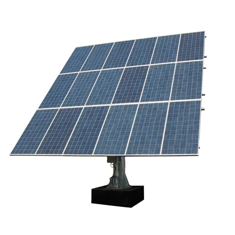 Ζεστή πώληση 6kW ισχυρή αντίσταση στον άνεμο αδιάβροχη στήριξη διπλού άξονα ηλιακό ιχνηλάτη στήριξη σύστημα ηλιακής παρακολούθησης