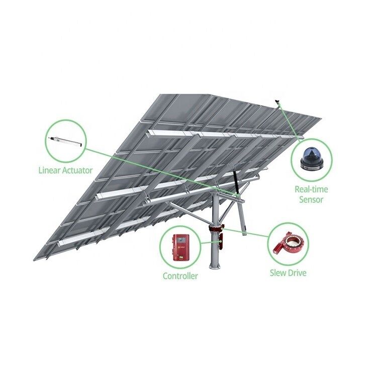 2KW Dual Axes Solar Panel Tracking System Kit All Key Components Included Ground Solar Tracker Two Axes